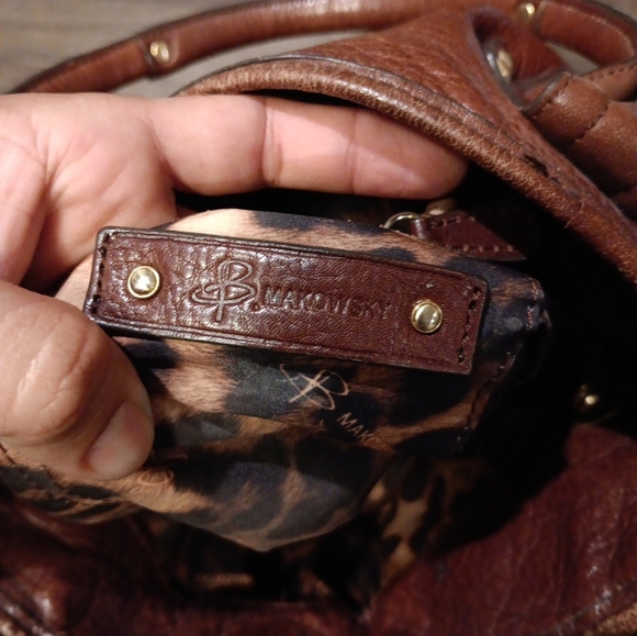 B MAKOWSKY Luxury Designer Brown Soft Leather Large Shoulder Bag - Picture 7 of 7
